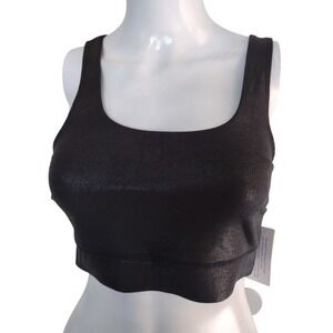 Jenni Intimates Sport Bra Women Medium Black Crackle‎ Gym Yoga Athletic Running
